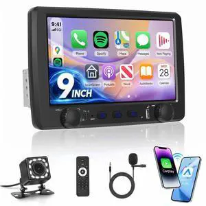 Single Din Car Stereo Wireless Carplay Android Auto, 9 Inch Touch Screen Radio Bluetooth 5.0, 1 Din Stereo Support Mirror Link SWC FM EQ, USB Type-C, Car Stereo Receiver Single Din Car Stereo Wireless Carplay Android Auto, 9 Inch Touch Screen Radio Bluetooth 5.0, 1 Din Stereo Support Mirror Link SWC FM EQ, USB Type-C, Car Stereo Receiver