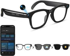 AI Smart Glasses with Camera, 8MP-4K Camera Glasses, 1080P Anti-Shake Video/Photo Capture,Real Time Translation,Voice Assistant, Open-Ear Audio for Travel,Sunglasses for Women Men(Photochromic Lenses) AI Smart Glasses with Camera, 8MP-4K Camera Glasses, 1080P Anti-Shake Video/Photo Capture,Real Time Translation,Voice Assistant, Open-Ear Audio for Travel,Sunglasses for Women Men(Photochromic Lenses)