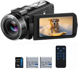 Video Camera Camcorder, 1080P 30FPS IR Night Vision Vlogging Camera for Beginners, 3.0 Inch IPS Screen 18X Digital Zoom YouTube Kids Video Camera with 16G Card, 2 Battries Video Camera Camcorder, 1080P 30FPS IR Night Vision Vlogging Camera for Beginners, 3.0 Inch IPS Screen 18X Digital Zoom YouTube Kids Video Camera with 16G Card, 2 Battries