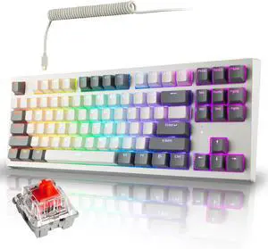 Phantom+ Elite 87 Key RGB Mechanical Gaming Keyboard | 3 Mode Wireless Bluetooth 5.0 2.4GHz & USB C Wired | Hot Swappable 5 Pin | Double Shot PBT Keycaps | Wraith Red Switch - White Phantom+ Elite 87 Key RGB Mechanical Gaming Keyboard | 3 Mode Wireless Bluetooth 5.0 2.4GHz & USB C Wired | Hot Swappable 5 Pin | Double Shot PBT Keycaps | Wraith Red Switch - White
