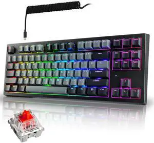 Phantom+ Elite 87 Key RGB Mechanical Gaming Keyboard | 3 Mode Wireless Bluetooth 5.0 2.4GHz & USB C Wired | Hot Swappable 5 Pin | Double Shot PBT Keycaps | Wraith Red Switch - Black Phantom+ Elite 87 Key RGB Mechanical Gaming Keyboard | 3 Mode Wireless Bluetooth 5.0 2.4GHz & USB C Wired | Hot Swappable 5 Pin | Double Shot PBT Keycaps | Wraith Red Switch - Black