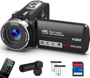 HD Camcorder Video Camera 4K 80 MP Vlogging Camera for YouTube IR Night Vision Camera 18X Digital Zoom 3.0 IPS Screen Video Recorder HD Camcorder Video Camera 4K 80 MP Vlogging Camera for YouTube IR Night Vision Camera 18X Digital Zoom 3.0 IPS Screen Video Recorder