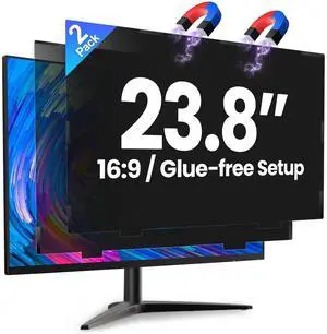 2 Pack 23.8 Inch Magnetic Computer Privacy Screen for Monitor 16:9 Aspect Ratio, Anti Blue Light Computer Screen Privacy Shield, Removable Anti Glare Screen Protector for Dell HP Lenovo ASUS LG Acer S 2 Pack 23.8 Inch Magnetic Computer Privacy Screen for Monitor 16:9 Aspect Ratio, Anti Blue Light Computer Screen Privacy Shield, Removable Anti Glare Screen Protector for Dell HP Lenovo ASUS LG Acer S