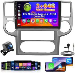 2+64G Radio for Nissan Rogue X-Trail 2003 2004 2005 2006 2007 Android 13 Car Stereo Wireless Carplay, 10.1 inch Touch Screen for Nissan Rogue Android Auto + Backup Camera 2+64G Radio for Nissan Rogue X-Trail 2003 2004 2005 2006 2007 Android 13 Car Stereo Wireless Carplay, 10.1 inch Touch Screen for Nissan Rogue Android Auto + Backup Camera