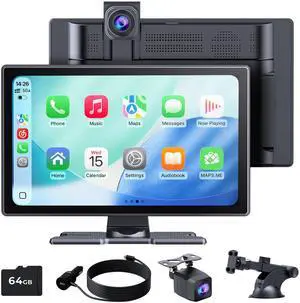 Carplay Screen for Apple Carplay & Android Auto, 9" HD IPS Wireless Touch Car Play Screen for Car, 4K Dash Cam, 1080p Backup Camera, Voice Control, Navigation, Mirror Link, Bluetooth, FM Carplay Screen for Apple Carplay & Android Auto, 9" HD IPS Wireless Touch Car Play Screen for Car, 4K Dash Cam, 1080p Backup Camera, Voice Control, Navigation, Mirror Link, Bluetooth, FM