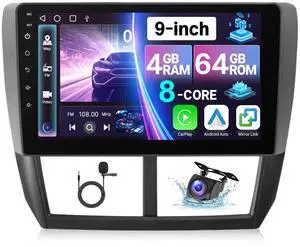 8-Core 4+64GB Upgrade Car Radio for Subaru Forester Impreza WRX 2008 2009 2010 2011 2012, Android 13 9inch Touch Screen for Subaru Stereo with Carplay|Android Auto|GPS|Bluetooth|SWC|FM+Backup Camera 8-Core 4+64GB Upgrade Car Radio for Subaru Forester Impreza WRX 2008 2009 2010 2011 2012, Android 13 9inch Touch Screen for Subaru Stereo with Carplay|Android Auto|GPS|Bluetooth|SWC|FM+Backup Camera
