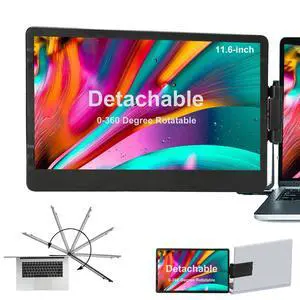 Laptop Screen Extender - 360° Rotatable Portable Monitor | 11.6"" Foldable Laptop Monitor Extender with USB-C & Mini HDMI, Plug and Play for Mac, PC, and Android, 91005358 Laptop Screen Extender - 360° Rotatable Portable Monitor | 11.6"" Foldable Laptop Monitor Extender with USB-C & Mini HDMI, Plug and Play for Mac, PC, and Android, 91005358