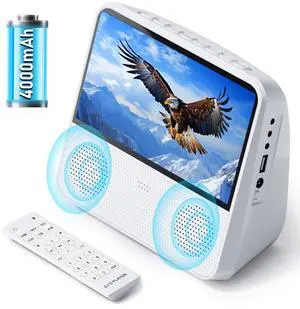 9.8" Portable DVD Player with 7" Screen, 4000mAh Rechargeable Battery, Portable DVDs Players Built in Dual Speaker, Car DVD Player with Remote Control/Bluetooth/USB/AUX/Memory Playback 9.8" Portable DVD Player with 7" Screen, 4000mAh Rechargeable Battery, Portable DVDs Players Built in Dual Speaker, Car DVD Player with Remote Control/Bluetooth/USB/AUX/Memory Playback