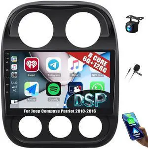 8 Core 6+128G Android 15 for Jeep Compass Patriot 2010-2016 A-pple Car Stereo Radio with Wireless CarPlay Android Auto, 101280×720P IPS Touchscreen Bluetooth 5.0 GPS WiFi 32EQ DSP 59UI Rear Camera 8 Core 6+128G Android 15 for Jeep Compass Patriot 2010-2016 A-pple Car Stereo Radio with Wireless CarPlay Android Auto, 101280×720P IPS Touchscreen Bluetooth 5.0 GPS WiFi 32EQ DSP 59UI Rear Camera