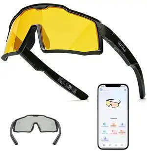 AI Smart Glasses for Men Women, Bluetooth Polarized Sports Sunglasses, UV400 Protection, Real-Time Translation 133 Languages, Open-Ear Audio, IP65 Waterproof for Cycling Driving, Night Vision Yellow AI Smart Glasses for Men Women, Bluetooth Polarized Sports Sunglasses, UV400 Protection, Real-Time Translation 133 Languages, Open-Ear Audio, IP65 Waterproof for Cycling Driving, Night Vision Yellow
