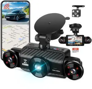 4 Channel Dash Cam 360 Degree View 5G WiFi & APP Control, 2K Front and Rear Inside, Left Right Dash Camera for Cars Free 64GB TF Card, G-Sensor, Night Vision, 24H Parking Mode 4 Channel Dash Cam 360 Degree View 5G WiFi & APP Control, 2K Front and Rear Inside, Left Right Dash Camera for Cars Free 64GB TF Card, G-Sensor, Night Vision, 24H Parking Mode