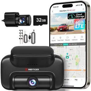 4G LTE Dash Cam Front and Rear, Remote Live View, 6-Month Trial Plan, 2.5K+1080P Car Camera with Instant APP Alerts, Cloud Storage, Built-in AT&T SIM, 32GB Card, Parking Mode&Hardwire Kit 4G LTE Dash Cam Front and Rear, Remote Live View, 6-Month Trial Plan, 2.5K+1080P Car Camera with Instant APP Alerts, Cloud Storage, Built-in AT&T SIM, 32GB Card, Parking Mode&Hardwire Kit