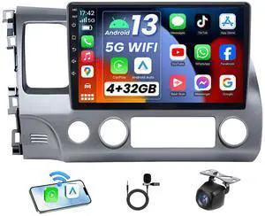 8 Core 4G+32G Android 13 Car Stereo Radio for Honda Civic 2006 2007-2011: 1280x800 10.1 Inch IPS Touchscreen Wireless CarPlay Android Auto, 5G WiFi Backup Camera Bluetooth GPS Mirror Link FM EQ SWC 8 Core 4G+32G Android 13 Car Stereo Radio for Honda Civic 2006 2007-2011: 1280x800 10.1 Inch IPS Touchscreen Wireless CarPlay Android Auto, 5G WiFi Backup Camera Bluetooth GPS Mirror Link FM EQ SWC