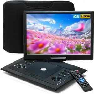 Portable DVD Player with 15.4" Swivel Screen, Rechargeable Battery, Remote Control, Car DVD Player with Dual Speakers, DVD Player Portable for Kids, Support CD/DVD/SD Card/USB, Include Storage Bag Portable DVD Player with 15.4" Swivel Screen, Rechargeable Battery, Remote Control, Car DVD Player with Dual Speakers, DVD Player Portable for Kids, Support CD/DVD/SD Card/USB, Include Storage Bag