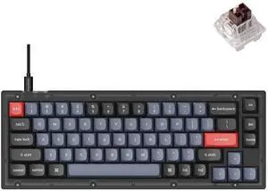 V2 Wired Custom Mechanical Keyboard, 65% Layout QMK/VIA Programmable Macro with Hot-swappable K Pro Brown Switch Compatible with Mac Windows Linux (Frosted Black - Translucent) V2 Wired Custom Mechanical Keyboard, 65% Layout QMK/VIA Programmable Macro with Hot-swappable K Pro Brown Switch Compatible with Mac Windows Linux (Frosted Black - Translucent)