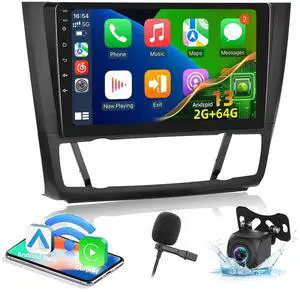 Android Car Stereo for BMW 1 Series E87 E81 E82 E88 2008-2012 (Auto A/C) - 2+64G Wireless Carplay & Android Auto - 9 Inch Touch Screen Radio with WiFi, GPS, EQ, SWC + AHD Backup Camera & MIC Android Car Stereo for BMW 1 Series E87 E81 E82 E88 2008-2012 (Auto A/C) - 2+64G Wireless Carplay & Android Auto - 9 Inch Touch Screen Radio with WiFi, GPS, EQ, SWC + AHD Backup Camera & MIC