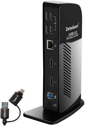 USB 3.0 and USB-C Universal Laptop Docking Station for Windows and Mac (Dual 4K Video HDMI, Gigabit Ethernet, 6 USB 3.0 Ports, 3.5 mm Audio) USB 3.0 and USB-C Universal Laptop Docking Station for Windows and Mac (Dual 4K Video HDMI, Gigabit Ethernet, 6 USB 3.0 Ports, 3.5 mm Audio)
