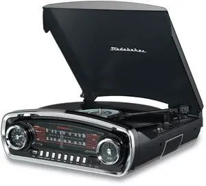 3-Speed Pitch Control Turntable with Bluetooth Receiver AM/FM Stereo Radio/USB Slot for MP3 Playback/Headphone and Aux in Jacks (Black) 3-Speed Pitch Control Turntable with Bluetooth Receiver AM/FM Stereo Radio/USB Slot for MP3 Playback/Headphone and Aux in Jacks (Black)