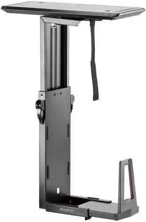 CPU Under Desk Mount Bracket Rack, Adjustable Computer Tower Desk Mount with Sliding Track, 33 lbs Capacity, Black CPU Under Desk Mount Bracket Rack, Adjustable Computer Tower Desk Mount with Sliding Track, 33 lbs Capacity, Black