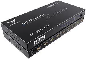 4K@60Hz HDMI Splitter 1 in 8 Out, 1x8 HDMI 2.0b Hub Powered Switcher with EDID Auto Video Scaling, 18Gbps HDCP 2.2, 3D HDR Atmos Audio Video Sync for PS5/PC/TV/Projector 4K@60Hz HDMI Splitter 1 in 8 Out, 1x8 HDMI 2.0b Hub Powered Switcher with EDID Auto Video Scaling, 18Gbps HDCP 2.2, 3D HDR Atmos Audio Video Sync for PS5/PC/TV/Projector