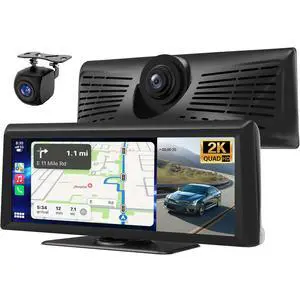 Wireless Carplay Screen for Car with 2K Dash Cam 8.1" HD Portable Car Stereo Touchscreen with Apple CarPlay Android Auto, Voice Control, Bluetooth, Mirror Link, GPS Navigation, 1080P Backup Camera Wireless Carplay Screen for Car with 2K Dash Cam 8.1" HD Portable Car Stereo Touchscreen with Apple CarPlay Android Auto, Voice Control, Bluetooth, Mirror Link, GPS Navigation, 1080P Backup Camera