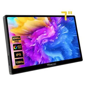 7 inch Portable Monitor Touchscreen IPS 1080P 1920x1080 120Hz Mini LCD Display Second Screen USB C HDMI Ultra Thin for Raspberry Pi 5/4 Switch PS5 Xbox Laptop PC 7 inch Portable Monitor Touchscreen IPS 1080P 1920x1080 120Hz Mini LCD Display Second Screen USB C HDMI Ultra Thin for Raspberry Pi 5/4 Switch PS5 Xbox Laptop PC