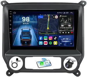 10.2" 4+64GB Andriod 15 Car Radio for Chevy Silverado 2014-2018: GMC Sierra Replacement, QLED HD Touchscreen Wireless Carplay Andriod Auto 5G WiFi Bluetooth GPS Navigation,1080P Backup Camera FM SWC 10.2" 4+64GB Andriod 15 Car Radio for Chevy Silverado 2014-2018: GMC Sierra Replacement, QLED HD Touchscreen Wireless Carplay Andriod Auto 5G WiFi Bluetooth GPS Navigation,1080P Backup Camera FM SWC