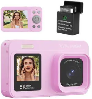 Upgraded 5K Dual Screen Digital Camera,80MP Vlog Photography Camera for YouTube,Campus,Travel,Compact Point & Shoot Camera for Teens & Beginners with Autofocus,18x Zoom,Anti-Shake,Purple Upgraded 5K Dual Screen Digital Camera,80MP Vlog Photography Camera for YouTube,Campus,Travel,Compact Point & Shoot Camera for Teens & Beginners with Autofocus,18x Zoom,Anti-Shake,Purple