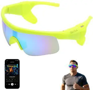 Smart Glasses for Men & Women, Bluetooth 5.3 Sports Sunglasses with Hands-Free Calls, Open-Ear Speaker, Polarized UV400, IPX5 Waterproof, Magnetic Charging for Running Cycling (Green/Ice Blue) Smart Glasses for Men & Women, Bluetooth 5.3 Sports Sunglasses with Hands-Free Calls, Open-Ear Speaker, Polarized UV400, IPX5 Waterproof, Magnetic Charging for Running Cycling (Green/Ice Blue)