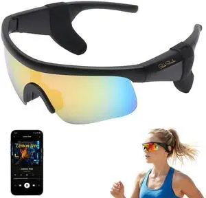 Smart Glasses for Men & Women, Bluetooth 5.3 Sports Sunglasses with Hands-Free Calls, Open-Ear Speaker, Polarized UV400, IPX5 Waterproof, Magnetic Charging for Running Cycling (Black/Wine Red) Smart Glasses for Men & Women, Bluetooth 5.3 Sports Sunglasses with Hands-Free Calls, Open-Ear Speaker, Polarized UV400, IPX5 Waterproof, Magnetic Charging for Running Cycling (Black/Wine Red)