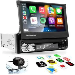 Single-Din-Touchscreen-Radio,Carplay&Android Auto,Car-Stereo-with Backup Camera Bluetooth/FM/RDS Radio/Type-C/USB/SD/MP4/MP5 Player Single-Din-Touchscreen-Radio,Carplay&Android Auto,Car-Stereo-with Backup Camera Bluetooth/FM/RDS Radio/Type-C/USB/SD/MP4/MP5 Player