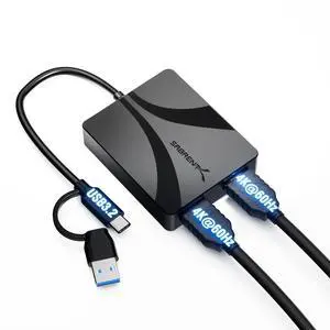 USB C Dual HDMI Adapter 4K 60Hz, DisplayLink Dual Monitor Adapter, USB C & USB A, Mac M1 M2 M3, Windows macOS Linux (DA-CA2H) USB C Dual HDMI Adapter 4K 60Hz, DisplayLink Dual Monitor Adapter, USB C & USB A, Mac M1 M2 M3, Windows macOS Linux (DA-CA2H)