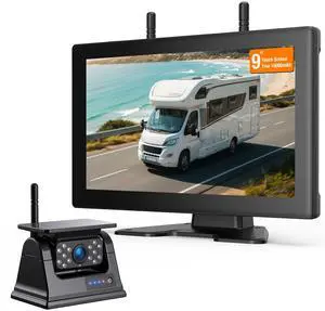 Magnetic Solar Wireless Backup Camera, 9" IPS Touchscreen Monitor HD1080P DVR Rear View Camera IP69 IR Night Vision No Wiring True 15000mAh Rechargeable Camera for RV, Trailer, Camper, Car,Truck Magnetic Solar Wireless Backup Camera, 9" IPS Touchscreen Monitor HD1080P DVR Rear View Camera IP69 IR Night Vision No Wiring True 15000mAh Rechargeable Camera for RV, Trailer, Camper, Car,Truck