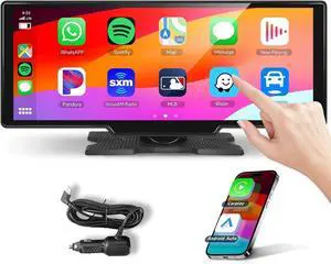10.26inch Wireless Carplay Screen for Car,Wireless Carplay Android Auto,1080P IPS Touch Screen 2 Bluetooth/Hands-Free/GPS/FM/Aux/TF Card/MirrorLink/Camera Not Included 10.26inch Wireless Carplay Screen for Car,Wireless Carplay Android Auto,1080P IPS Touch Screen 2 Bluetooth/Hands-Free/GPS/FM/Aux/TF Card/MirrorLink/Camera Not Included