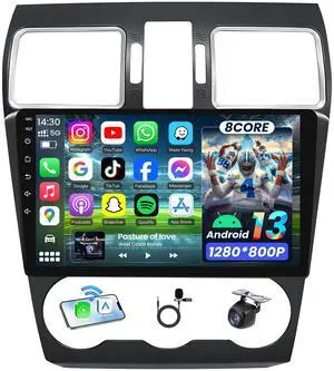 8Core Upgrade Car Radio for Subaru Forester WRX Impreza 2014-2015: 9 Inch HD Touchscreen Stereo with Wireless CarPlay Android Auto GPS Bluetooth Wi-Fi SWC FM RDS Backup Camera 8Core Upgrade Car Radio for Subaru Forester WRX Impreza 2014-2015: 9 Inch HD Touchscreen Stereo with Wireless CarPlay Android Auto GPS Bluetooth Wi-Fi SWC FM RDS Backup Camera
