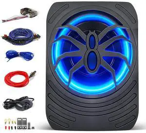 7 Spider LED Light Slim Under Seat Powered Car Subwoofer, 1000W Peak Active Subwoofer with Built-in Amplifier, Blue LED Spider Design, Car/Truck Audio Bass Speaker 7 Spider LED Light Slim Under Seat Powered Car Subwoofer, 1000W Peak Active Subwoofer with Built-in Amplifier, Blue LED Spider Design, Car/Truck Audio Bass Speaker