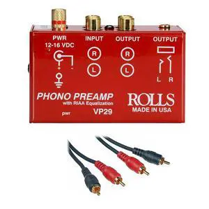 VP29 Phono Preamp with 2 RCA Male to 2 RCA Male Dual Audio Cable -3' VP29 Phono Preamp with 2 RCA Male to 2 RCA Male Dual Audio Cable -3'