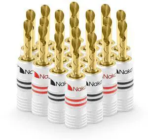 Excel Series 24k Gold Plated BFA Banana Plug 12-18 AWG Gauge Size 4mm for Speakers Amplifier Hi-Fi AV Stereo Home Theatre Audio Wire Cable Screw Connector, 20 Pcs (10-Pairs) Excel Series 24k Gold Plated BFA Banana Plug 12-18 AWG Gauge Size 4mm for Speakers Amplifier Hi-Fi AV Stereo Home Theatre Audio Wire Cable Screw Connector, 20 Pcs (10-Pairs)