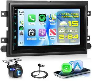 4 Core 2G+64G Android Car Radio Stereo for Ford F150/F250/F350 with DSP Wireless Carplay Android Auto, 7" IPS Touch Screen F150 Radio with Bluetooth GPS WiFi FM/RDS SWC Backup Camera 4 Core 2G+64G Android Car Radio Stereo for Ford F150/F250/F350 with DSP Wireless Carplay Android Auto, 7" IPS Touch Screen F150 Radio with Bluetooth GPS WiFi FM/RDS SWC Backup Camera