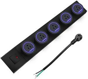 Track Outlet; Removable Electrical Outlet Track System, 19.68 inch Power Track 8000W; 5 AC Outlet adapters 1875W Suitable for Kitchen, Counter, Home and Office use(Matte Black) Track Outlet; Removable Electrical Outlet Track System, 19.68 inch Power Track 8000W; 5 AC Outlet adapters 1875W Suitable for Kitchen, Counter, Home and Office use(Matte Black)