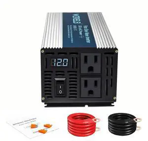 1000W Pure Sine Wave Inverter 12V DC to 110V 120V AC Power Converter with LED Display, Off-Grid Portable Power Inverter with 2 AC Outlets for Home, RV, Truck, Camping 1000W Pure Sine Wave Inverter 12V DC to 110V 120V AC Power Converter with LED Display, Off-Grid Portable Power Inverter with 2 AC Outlets for Home, RV, Truck, Camping