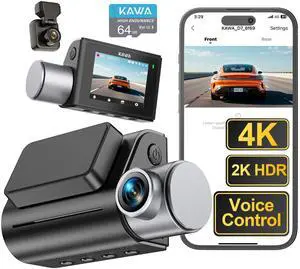 4K Dash Cam Front and Rear, Voice Control, Free 64GB Card, Wi-Fi6 Dual Dash Camera for Cars, Built-in GPS, 2 Screen, 2K HDR, NightEagle Engine, 24H Park Mode, Smart Dashcam 4K Dash Cam Front and Rear, Voice Control, Free 64GB Card, Wi-Fi6 Dual Dash Camera for Cars, Built-in GPS, 2 Screen, 2K HDR, NightEagle Engine, 24H Park Mode, Smart Dashcam