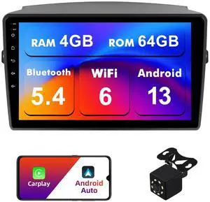 Android 13 4+64G Double Din Car Stereo for Toyota Sienna 2004-2010 with 9 Inches Touchscreen Radio Built-in Wireless Carplay/Android Auto/GPS/Bluetooth/FM/AUX-in/Steering Wheel Controls/Backup Camera Android 13 4+64G Double Din Car Stereo for Toyota Sienna 2004-2010 with 9 Inches Touchscreen Radio Built-in Wireless Carplay/Android Auto/GPS/Bluetooth/FM/AUX-in/Steering Wheel Controls/Backup Camera