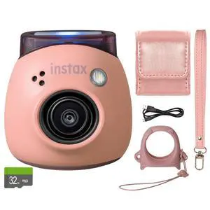 INSTAX PAL Fuji Digital Camera Powder Pink + Custom Case & 32gb Memory Card Accessory Bundle INSTAX PAL Fuji Digital Camera Powder Pink + Custom Case & 32gb Memory Card Accessory Bundle
