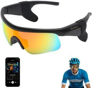 Smart Glasses for Men & Women, Bluetooth 5.3 Sports Sunglasses with Hands-Free Calls, Open-Ear Speaker, Polarized UV400, IPX5 Waterproof, Magnetic Charging for Running Cycling (Black/Orange) Smart Glasses for Men & Women, Bluetooth 5.3 Sports Sunglasses with Hands-Free Calls, Open-Ear Speaker, Polarized UV400, IPX5 Waterproof, Magnetic Charging for Running Cycling (Black/Orange)