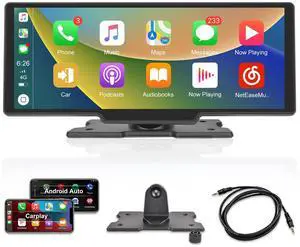 Carplay Screen Stereo 10.3 inch HD Wireless Portable Car Buddy Touchscreen Radio, Car Play & Android Auto FM Transmission Bluetooth for 7V-32V Vehicles Carplay Screen Stereo 10.3 inch HD Wireless Portable Car Buddy Touchscreen Radio, Car Play & Android Auto FM Transmission Bluetooth for 7V-32V Vehicles