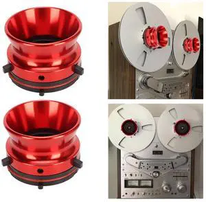 Nab Reel Hub Adaptors for 10in Reel to Reel Tape Recorders, 1 Pair Aluminium Nab Hub Device for for Akai for TEAC, Universal Loading Device (Red) Nab Reel Hub Adaptors for 10in Reel to Reel Tape Recorders, 1 Pair Aluminium Nab Hub Device for for Akai for TEAC, Universal Loading Device (Red)