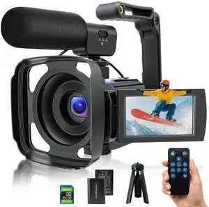 5K Video Camera Camcorder 64MP UHD Vlogging Camera for YouTube 3.0" 270° Touch Screen IR Night Vision 16X Zoom Webcam Stabilizer Mic 2 Batteries 32GB Card 5K Video Camera Camcorder 64MP UHD Vlogging Camera for YouTube 3.0" 270° Touch Screen IR Night Vision 16X Zoom Webcam Stabilizer Mic 2 Batteries 32GB Card