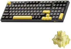 3098B Hot-swappable Mechanical Keyboard with RGB Backlight, PBT Keycaps, Black&Gold Creamy Gaming Keyboard with Number Pad Software for Mac & Win 3098B Hot-swappable Mechanical Keyboard with RGB Backlight, PBT Keycaps, Black&Gold Creamy Gaming Keyboard with Number Pad Software for Mac & Win