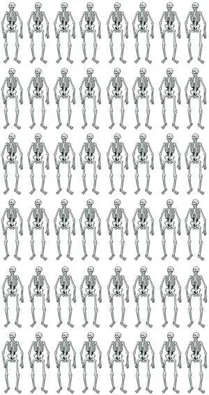 Skeleton Photo Prop BackdropS, 22" Tall, Set of 48 - Halloween Themed Wall Decorations, Spooky Season Cut Out Decor Skeleton Photo Prop BackdropS, 22" Tall, Set of 48 - Halloween Themed Wall Decorations, Spooky Season Cut Out Decor